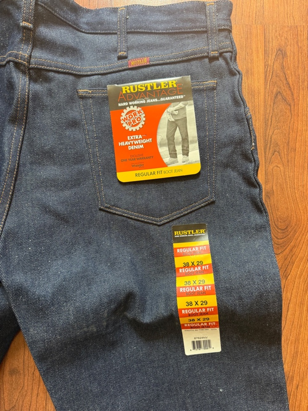 Rustler Men's Dark Blue Bootcut Jeans